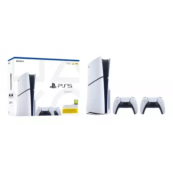 Sony PlayStation 5 Slim Disc Edition 1TB konzola - biela & čierna