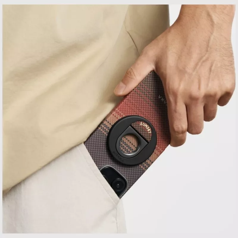 PITAKA MagEZ Grip 3 California Dream magnetický držiak a stojan na telefón pre MagSafe, Sunset Black
