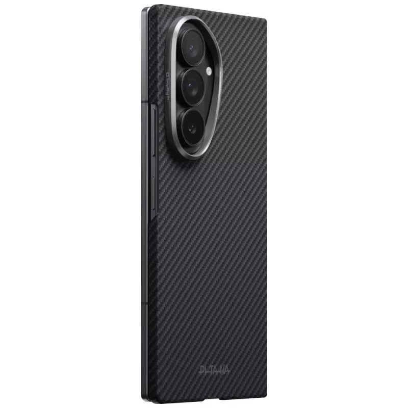 PITAKA Edge Case pre Samsung Galaxy Z Fold 8 Ultra – ochranné puzdro z aramidových vlákien, čierna/sivá (Overture Black)