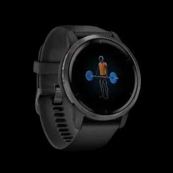 Garmin Venu 2 - 45 mm smartwatch so silikónovým náramkom - čierny