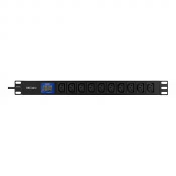 DELTACO Bluewalker PDU Powerwalker LC-16A 10xIEC C13 1U racková základná PDU, 16A, 2m kábel