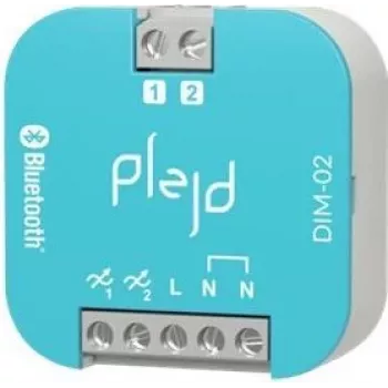 PLEJD DIM-02 2-kanálový bezdrôtový stmievač, 2x100VA, Bluetooth Mesh, DIN lišta