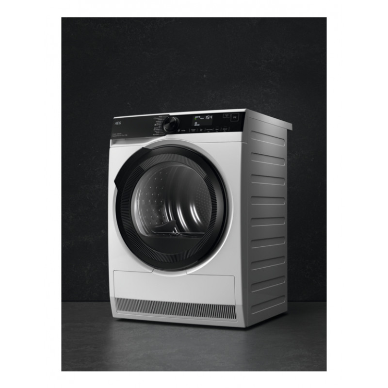 AEG TR9W75780 AbsoluteCare Plus WiFi sušička s tepelným čerpadlom, séria 9000, 8kg, biela/čierna