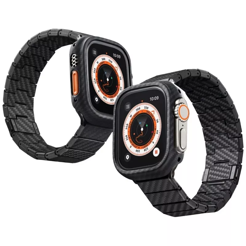 PITAKA Carbon Fiber Modern Watch Band pre Apple Watch 42/44/45/49mm čierna sivá