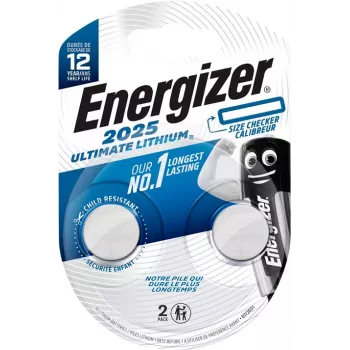 Energizer CR2025 lítiové gombíkové batérie, 3 V, balenie 2 ks