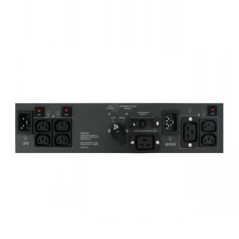 ABB PowerValue 11 RT Bypass PDU 16A - 1U racková rozvodná jednotka napájania s manuálnym bypassom, 1x C19 a 4x C13 výstupy, IEC C20 vstup