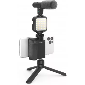DigiPower DPS-VLG4 vlogging grip sada s LED svetlom a mikrofónom