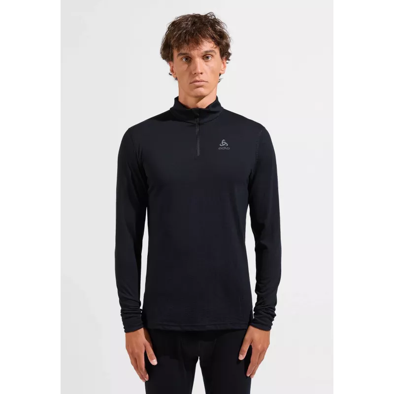 ODLO Merino 200 BL Top Turtle Neck LS Half Zip termoprádlo - čierna - veľkosť S