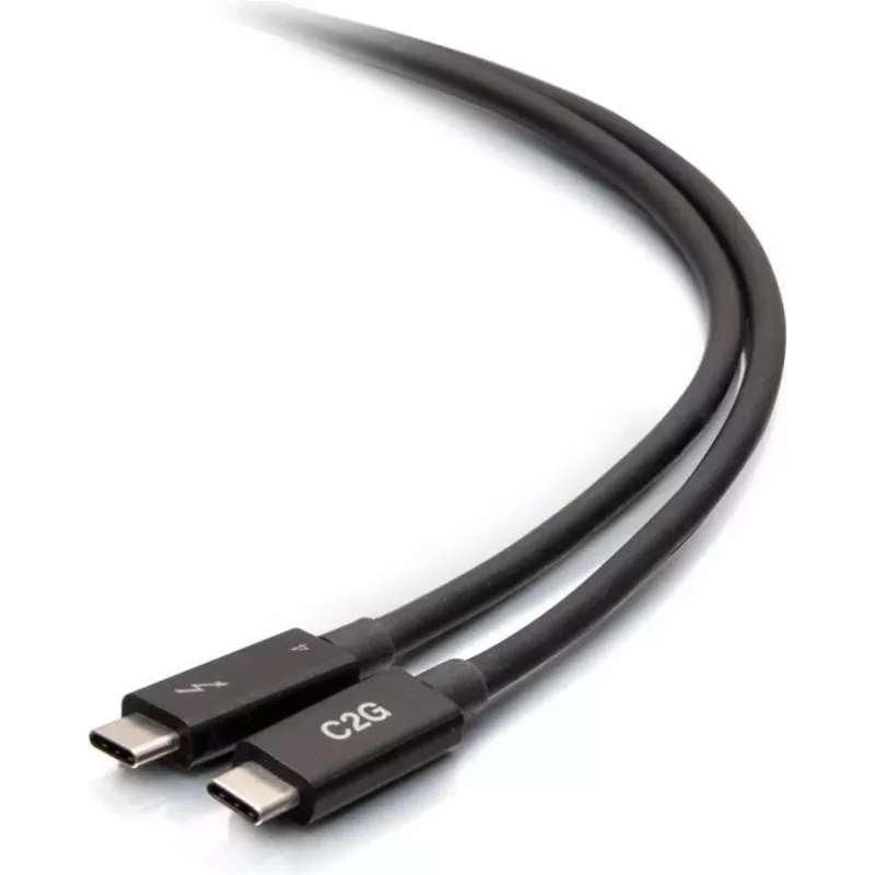 C2G 2,5 stôp Thunderbolt 4 USB-C kábel - 40Gbps, 100W PD, 8K, čierny