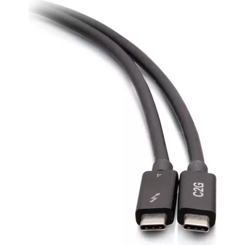 C2G 2,5 stôp Thunderbolt 4 USB-C kábel - 40Gbps, 100W PD, 8K, čierny