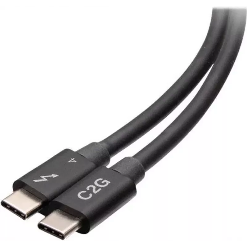 C2G 2,5 stôp Thunderbolt 4 USB-C kábel - 40Gbps, 100W PD, 8K, čierny