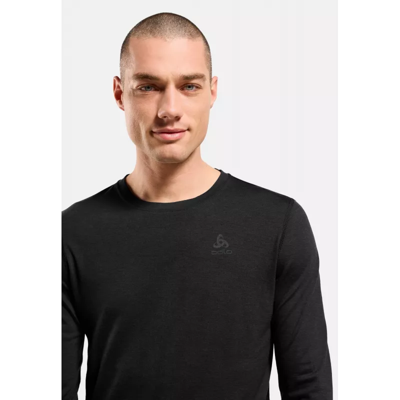 Odlo Merino 200 BL Top Crew Neck LS pánske tričko - čierna
