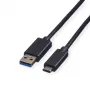ROLINE USB 3.2 Gen 1 kábel A na C, 1 m, čierny