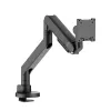 ROLINE Heavy-Duty LCD držiak na stôl pre jeden monitor do 43 palcov s plynovou pružinou na nastavenie výšky, svorka & priechodka, VESA 75x75/100x100, čierny