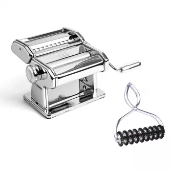 Marcato Atlas+ Chrome stroj na cestoviny s Pastabike Multi-Cutter