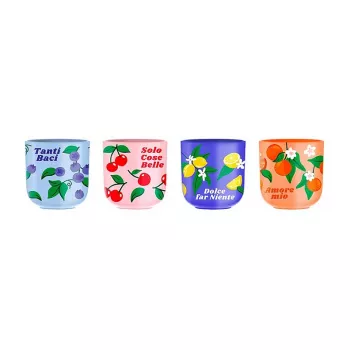 Bialetti Fruit Vibes keramická sada kávových šálok, 300 ml, viacfarebná, vhodná do umývačky a mikrovlnky