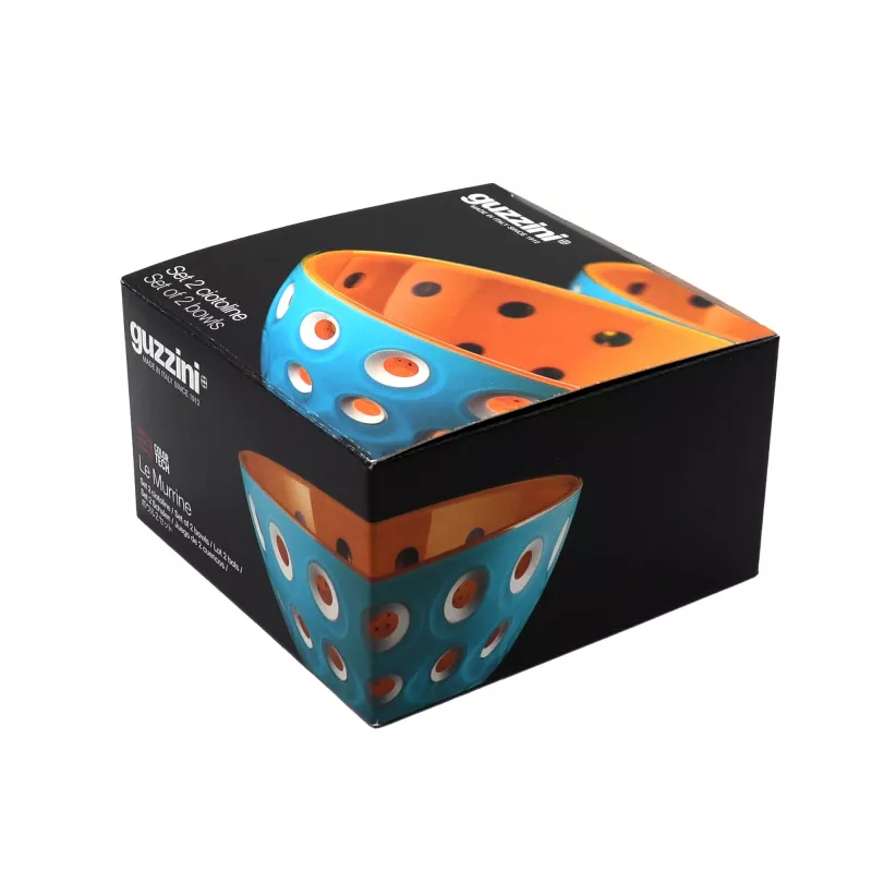 Guzzini Le Murrine sada 2 misiek 12 cm modrá/oranžová