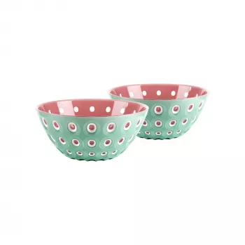 Guzzini Le Murrine sada 2 misiek 12 cm matcha zelená/biela/mauve