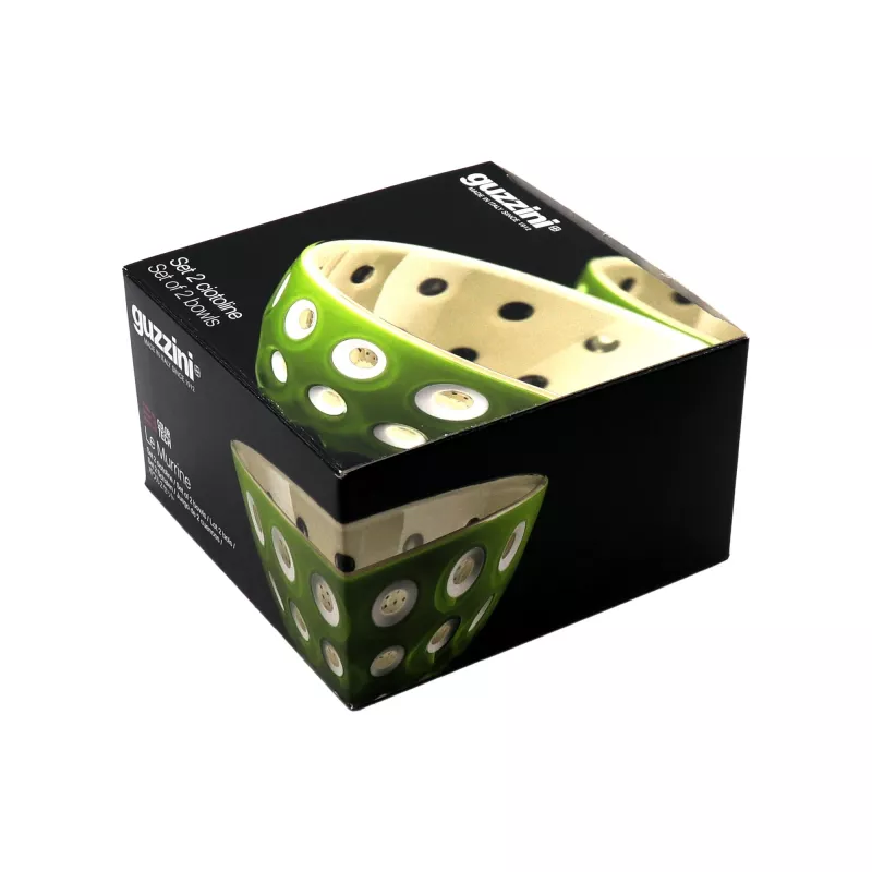 Guzzini Le Murrine sada 2 misiek 12 cm matcha zelená/biela/mauve