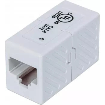 Intellinet 504751 Cat6 UTP RJ45 Inline spojka, konektor samica na konektor samica, biela
