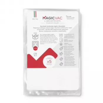 MagicVac 50 vákuových vrecúšok 40x60 cm (50 ks) – univerzálne vrúbkované vrecúška na uchovávanie potravín pre externé vákuové zariadenia