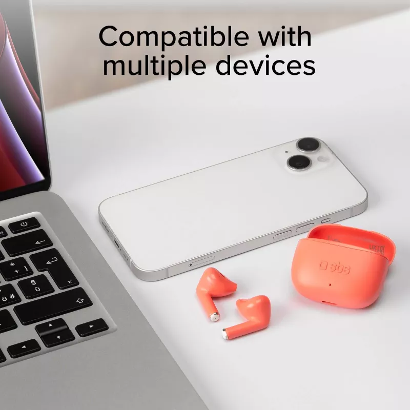 SBS TEEARTWSGOPODSR True Wireless Stereo slúchadlá s nabíjacím puzdrom, Bluetooth 5.0, Touch Control, červené