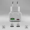 SBS TETRGANUSBTCFOLD20W 20 W GaN USB-C skladacia nástenná nabíjačka biela