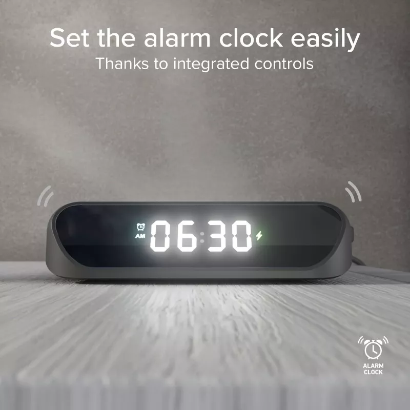 SBS budík s 15 W bezdrôtovou nabíjačkou (TEWIRCLOCK)