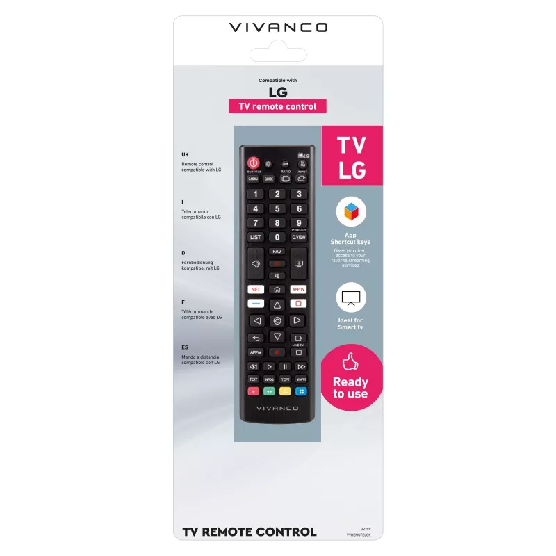 Vivanco VVREMOTELGK univerzálny diaľkový ovládač pre LG televízory - čierny