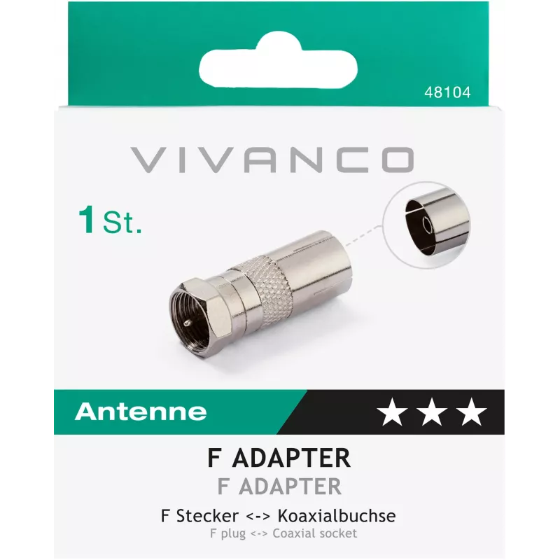 Vivanco adaptér F-konektor na koaxiálnu zásuvku (VVSATCOAXSATMF)