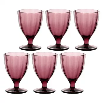 ROSE&TULIPANI sada 6 pohárov Amami - fialová, 300 ml