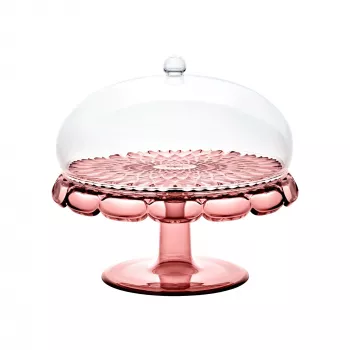 Guzzini Vanity stojan na tortu so skleneným zvonom, Mauve, 30 cm
