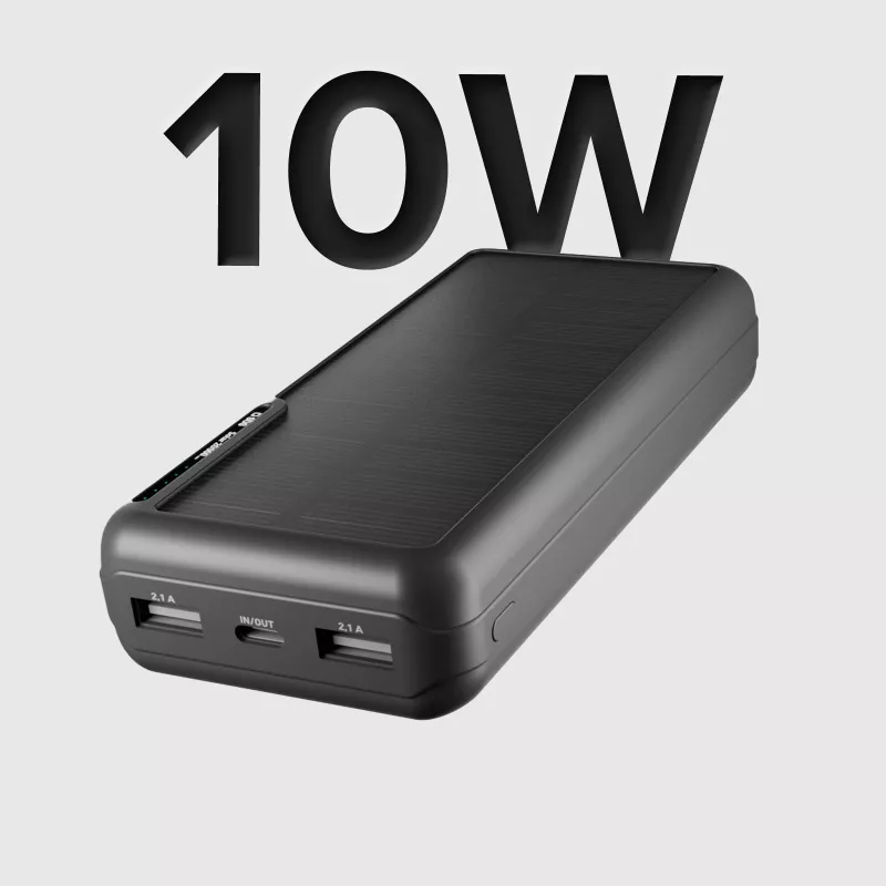 SBS solárna power banka 20000 mAh Fast Charge čierna