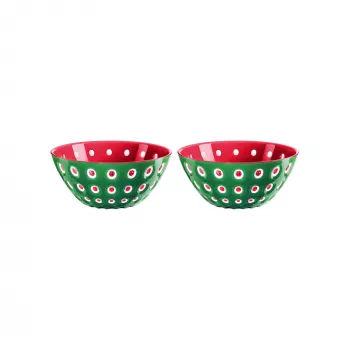 Guzzini Le Murrine sada 2 misiek 12 cm smaragdovo zelená/biela/červená