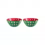 Guzzini Le Murrine sada 2 misiek 12 cm smaragdovo zelená/biela/červená