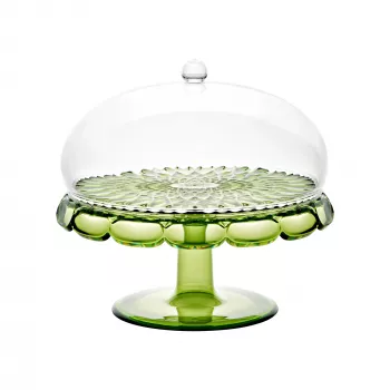 Guzzini Vanity stojan na tortu so skleneným zvonom, lekno zelená, 30 cm