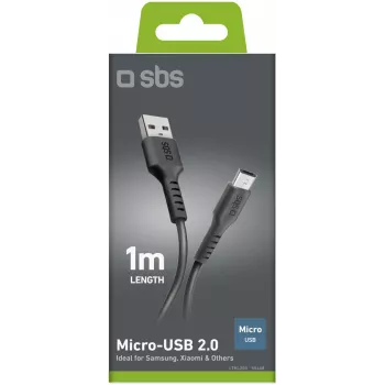 SBS kábel USB na microUSB 1 m, čierny (LTHL200)