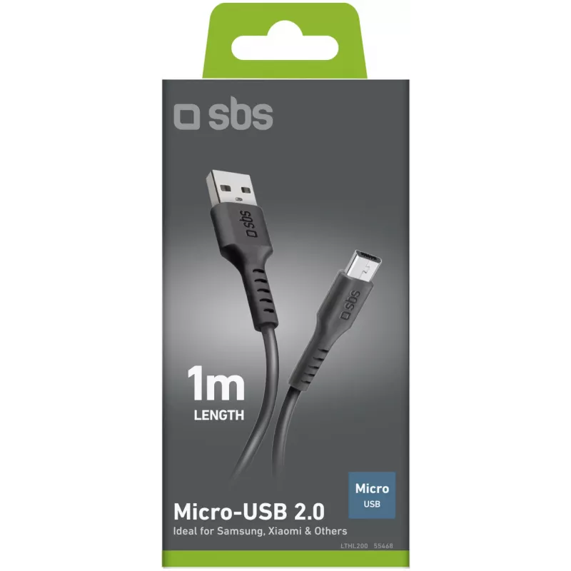 SBS kábel USB na microUSB 1 m, čierny (LTHL200)