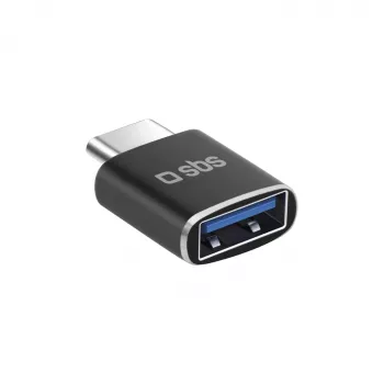 SBS USB-C na USB-A adaptér, USB 3.0, 5Gbps, OTG, 3A nabíjanie, hliník, čierny