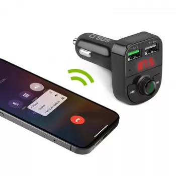 SBS TECARFM2USB Bluetooth FM vysielač s funkciou hands-free a duálnym USB nabíjaním