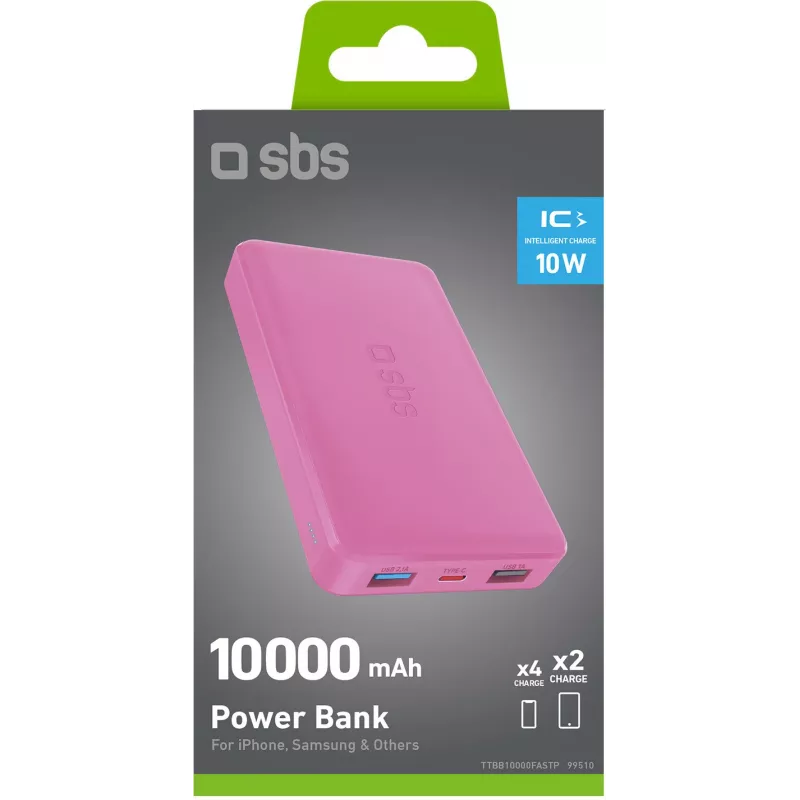 SBS TTBB10000FASTP Powerbanka 10000mAh, ružová