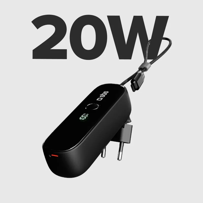 SBS TETRBB5000PD20 5000 mAh 20W Power Delivery powerbank čierny