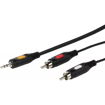 Audio kábel 3.5 mm na 2xRCA Vivanco 2.5 m (VVAJACK2RCA25MMK)