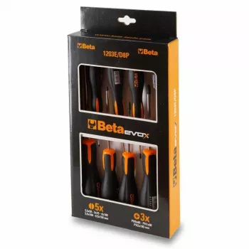 BETA 8-dielna sada plochých a krížových skrutkovačov 1203E/D8P