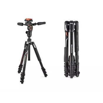Manfrotto MKBFRLA-3W Befree 3-Way Live hliníkový statív s kvapalinovou hlavou, čierny