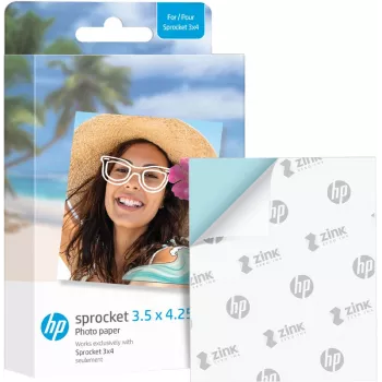 HP ZINK fotografický papier 3,5 x 4,25 palca lesklý, samolepiaci, 20 listov pre HP Sprocket
