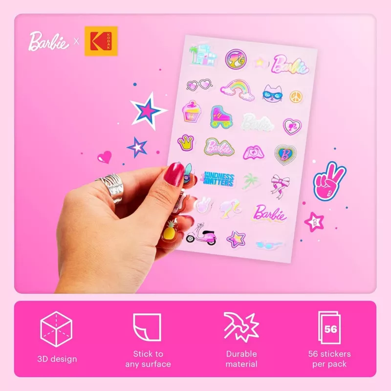 Kodak x Barbie dekoratívna sada nálepiek, viac ako 50 nálepiek (RODB2X3SCAM)