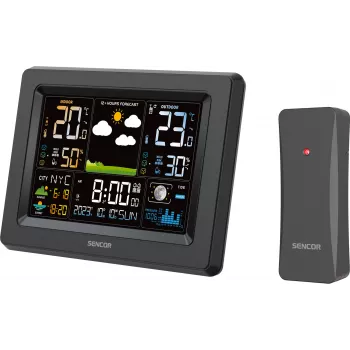 Sencor SWS 4500 meteorologická stanica čierna / farebný LCD displej / bezdrôtový senzor