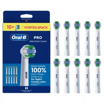 Oral-B Pro Precision Clean náhradné hlavice, balenie 10 ks, stredné štetiny, technológia CleanMaximiser, kompatibilné so všetkými akumulátorovými zubnými kefkami Oral-B okrem Pulsonic & iO