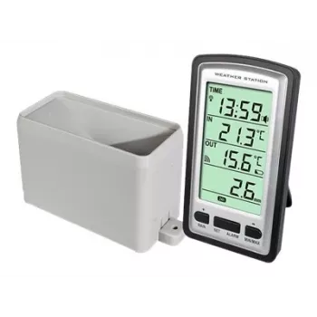 Alecto WS-1200 bezdrôtová meteorologická stanica s vonkajším senzorom, čierna/sivá